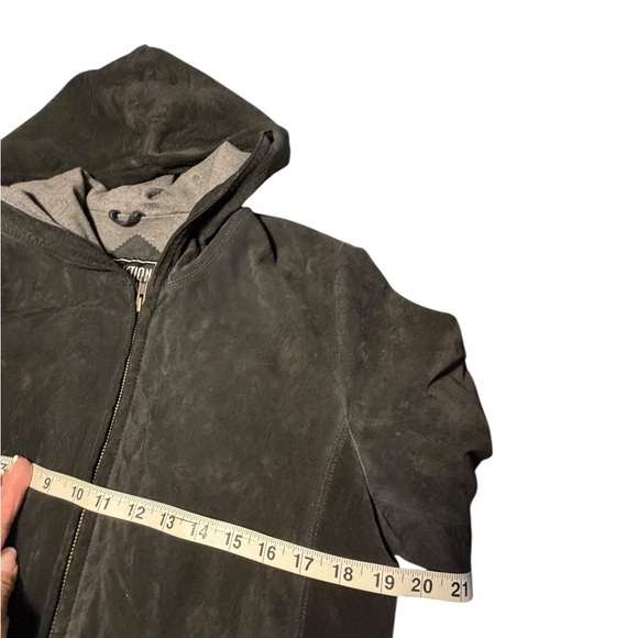 Junction West Black Leather Women's Suede Jacket W/Hoodie Sz Small - Picture 13 of 14